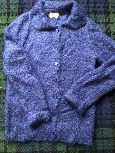 Vintage hand knitted blue - hand,