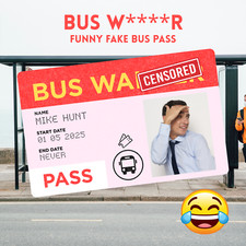 BUS Wankers Fake ID Bus Pass - Inspired by the Inbetweeners! - Funny Rude Joke