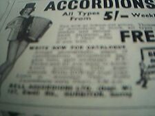 news item 1953 advert bell accordion catalogue surray lady