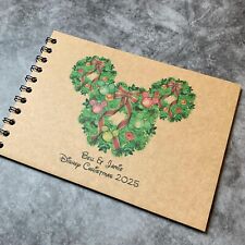 Personalised Christmas Disney Autograph Book, Land, World, Cruise, Studios, A5