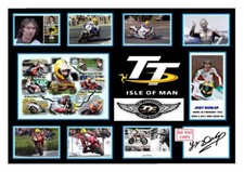 55 ) joey dunlop isle of man tt signed a4 photograph reprint great gift