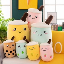 Big Bubble Tea Boba Cup Squishmallow Gift Plush Toy Soft Kawaii Gift Cushion New
