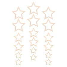 36 Pcs Wooden Star Craft Hoops