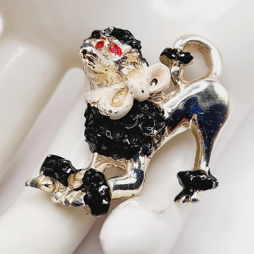 Vintage 1950s poodle brooch - brooch,