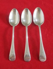 3 x Daniel & Arter Silver Plated Old English Dessert Spoons 18.5cm Monogrammed