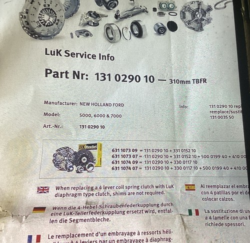 Ford 5000 tractor clutch - ford,