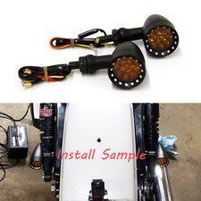 2X MOTORCYCLE AMBER LED BULLET TURN SIGNAL INDICATORS BLINKER for CRUISER BOBBER
