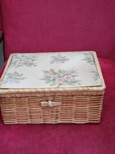 Vintage weaved sewing - vintage, basket
