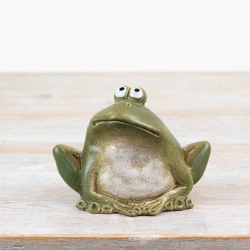 Green ceramic frog - ceramic,