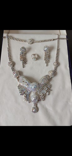 Party set silver necklace - party,