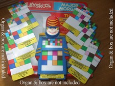 BRAND NEW EXTRA SET OF10 MAJOR MORGAN CARDS OVERLAY PLAYSKOOL ELECTRIC ORGAN