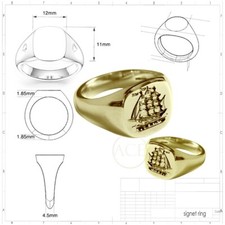 9ct Yellow Gold Family Crest