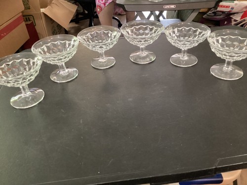 Clear glass stemmed - (6),