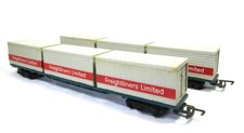 2 x HORNBY Freightliner Flats with 6 x "Freightliners Limited" Containers - OO