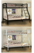 Metal Triple Bunk Bed - Single 3ft - Double Twin Sleeper Memory Mattress option