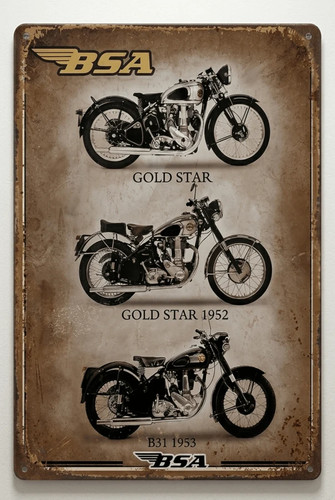 Bsa motorcycles metal sign - bsa,