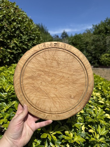 Vintage carved wooden bread - carved,