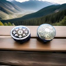 2 Solid Silver Vintage Pill