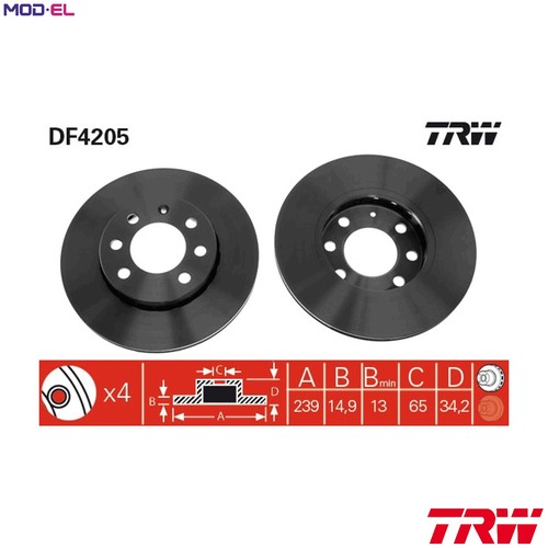 Brake disc df4205 - df4205, vw