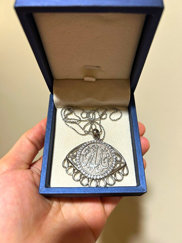 Silver allah necklace - allah,