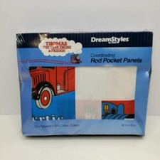 Vintage 1992 Thomas the Tank Engine Curtains Set of 2 Window Panels 82 X 63"