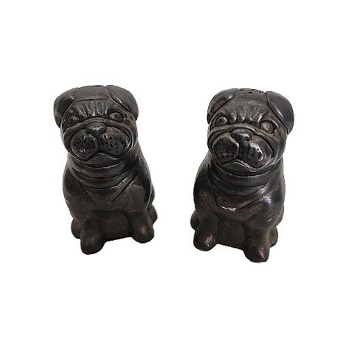 Vintage silverplate pug - vintage, salt