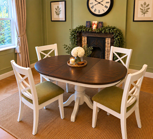 Round extending dining table - extending, &