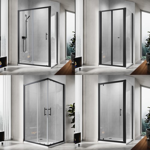 Black frame shower enclosure - shower,