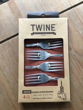 Set Four Twine Fork Cheese Markers New