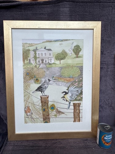 Large framed watercolour - framed,