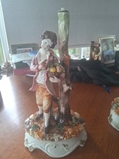 Capodimonte Lamp. Boy With Fruit Basket. 15ins. 1 of 2.