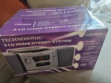 TECHNOSONIC 3CD CHANGER VINTAGE AMAZING HOME STEREO SYSTEM IN BOX WITH REMOTE