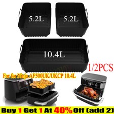 1/2PCS Silicone Pot Liners for Ninja AF500UK Air Fryer Dual Basket Accessories.
