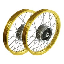 Pair of spoke wheels gold chrome for Simson S51 S50 S70 S53 KR51 Spatz 2,75x16