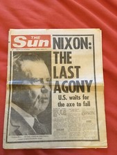 Nixon Last Agony Sun Page 3 August 8 1974 Original Newspaper 