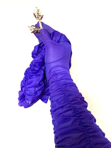 Vintage sheer purple gloves - purple,