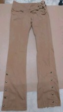 Moto Womans Trousers Size 8 Eu 36 Brown  Popper Legs  