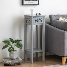 Tall Telephone Table,Bedside Table, Side Table,Hallway,Storage Drawer Unit,Grey