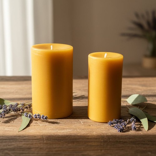 Handmade beeswax pillar - handmade,