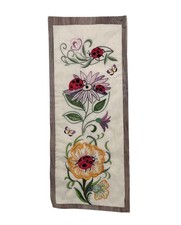 Vintage Pretty Ladybirds & Floral  Hand Embroidered Panel 50 cm X 20 cm’s