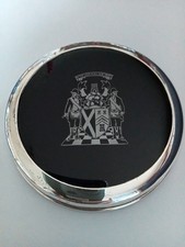 Bristol Blue Glass Paperweight with GRAND LODGE OF SCOTLAND Crest Shield
