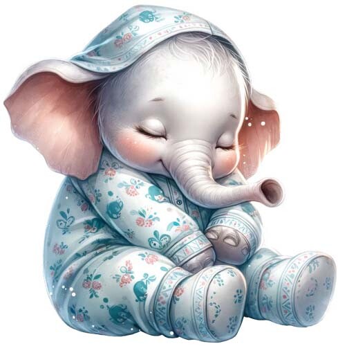 Colourful sleeping elephant - colourful,