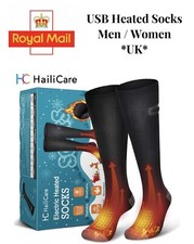 Heated Socks Electric Boot Feet Warmer USB Rechargable 4000 Mah Battery Unisex L