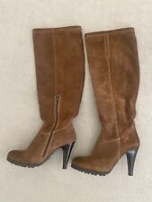 DUNE ladies brown tan suede knee high boots- size EU40 UK7- new