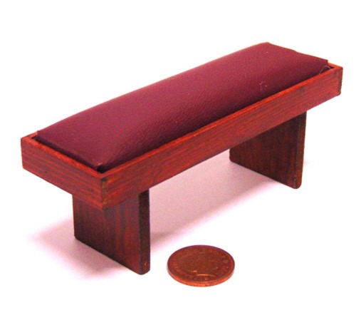 Dolls house wooden bench seat - bench,