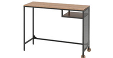 Ikea FJALLBO Laptop Table Desk Wood Black Metal 39 3/8" x 14 1/8"- Used