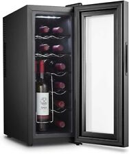 Cookology Thermoelectric Wine Cooler 12 Bottle Fridge Low Noise - Black CWTE12BK