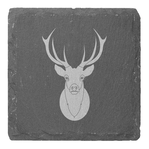 Black stag head coaster - 'black, /