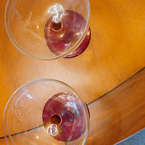 Set etched floral - set,