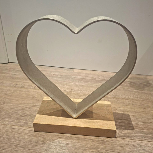 Silver heart ornament - heart, on